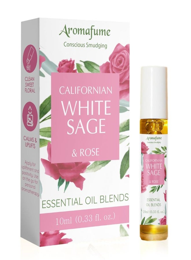 Aromafume White Sage & Rose Essential Oil Roll-On Blend by Aromafume | 10ml/0.33 fl oz | Aromatherapy Oil for Cleansing Negative Energy & Protection | Ethically sourced | Sage Oil for Smokeless Smudging - Image 1
