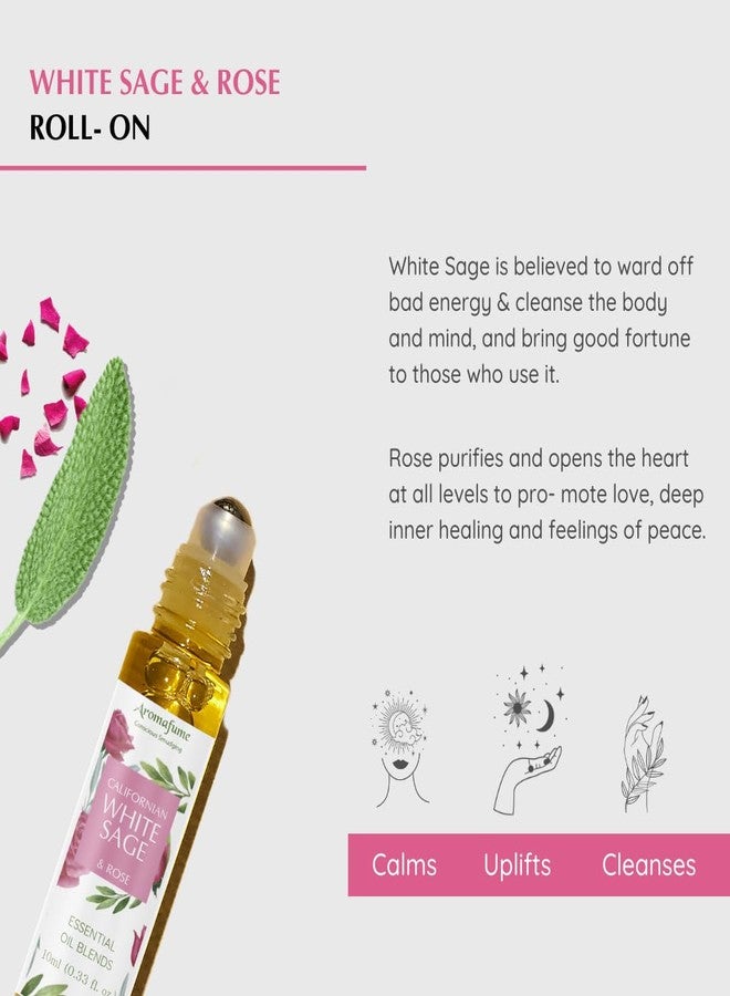 Aromafume White Sage & Rose Essential Oil Roll-On Blend by Aromafume | 10ml/0.33 fl oz | Aromatherapy Oil for Cleansing Negative Energy & Protection | Ethically sourced | Sage Oil for Smokeless Smudging - Image 2