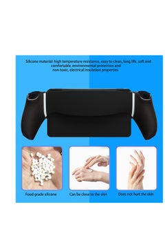 Generic Protective Case Cover for PS5 Portal Console Silicone Skin Protection Sleeve Drop-Proof Soft Case Cover Protector for PS Game Console (Black)  - Image 4