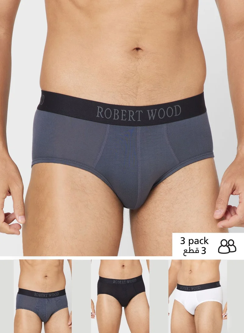 Robert Wood Pack Of 3 Luxury Modal Briefs With Antibacterial Finish