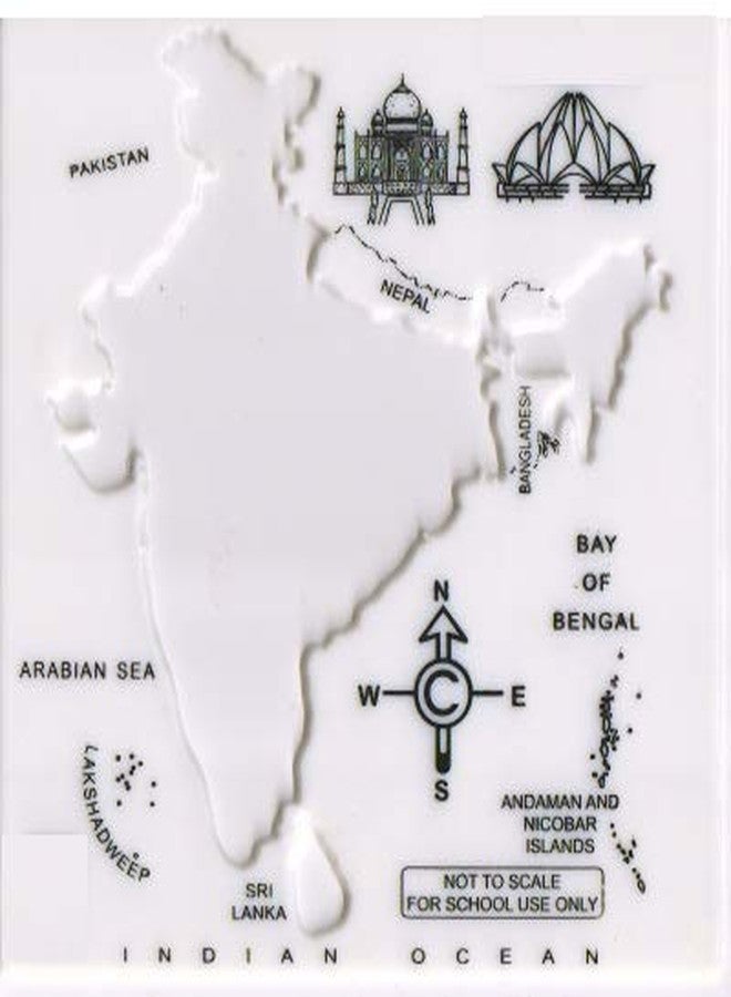 FIRST CLICK Plastic India Map White Stencil Inner Line Pack of 1 Piece Outside Dimensions 15 x 13.4 cm - Image 4