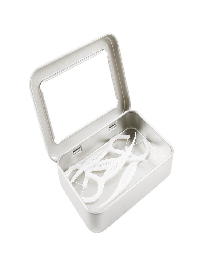 Vagocom 2Pcs Portable Floss Picks Case with Transparent Window, 3.35*2.4*0.67inch / 8.5*6.1*1.7cm Empty Floss Picks Dispenser,Small Reusable Floss Pick Holder Boxes for Travel, Outdoor(Silver) - Image 5