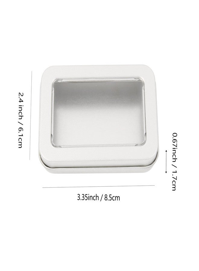Vagocom 2Pcs Portable Floss Picks Case with Transparent Window, 3.35*2.4*0.67inch / 8.5*6.1*1.7cm Empty Floss Picks Dispenser,Small Reusable Floss Pick Holder Boxes for Travel, Outdoor(Silver) - Image 2