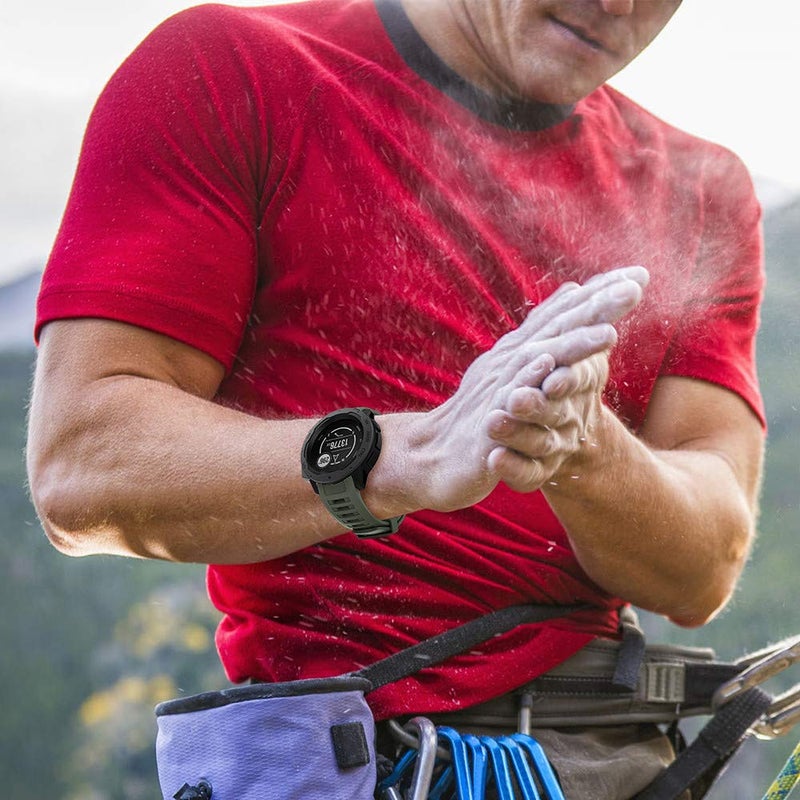 ANCOOL for Garmin Instinct Watch Bands, 22mm Soft Silicone Replacement Strap for Garmin Instinct/Instinct 2/Solar/Tactica/Esports Smartwatch(Army Green) - Image 4