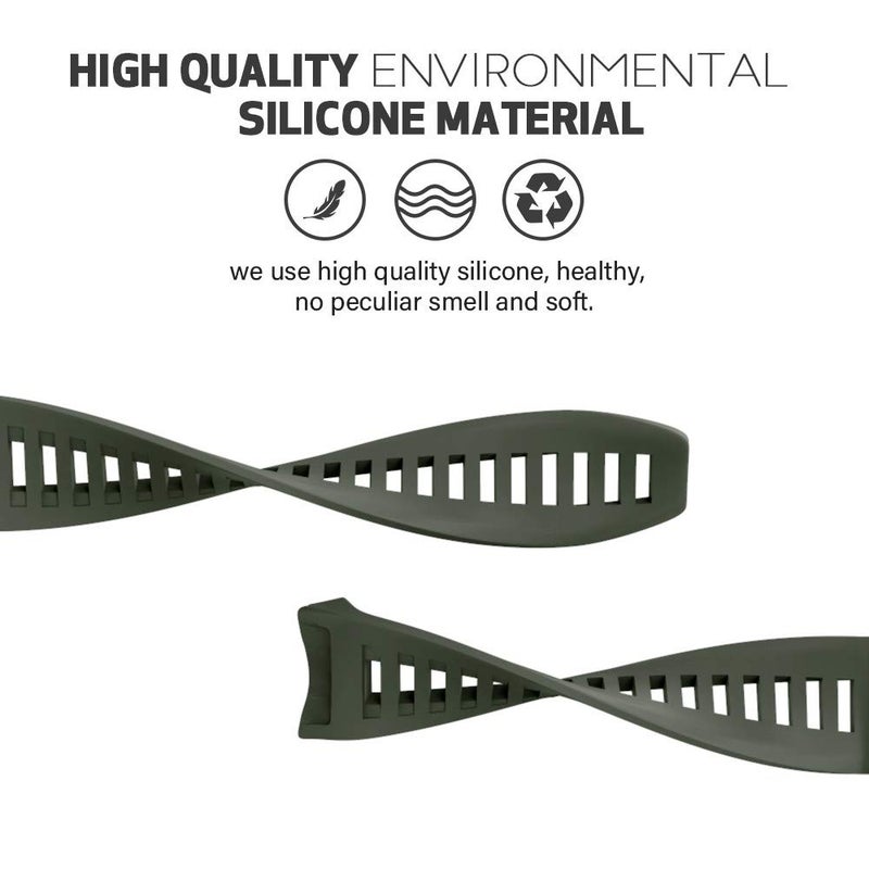 ANCOOL for Garmin Instinct Watch Bands, 22mm Soft Silicone Replacement Strap for Garmin Instinct/Instinct 2/Solar/Tactica/Esports Smartwatch(Army Green) - Image 3