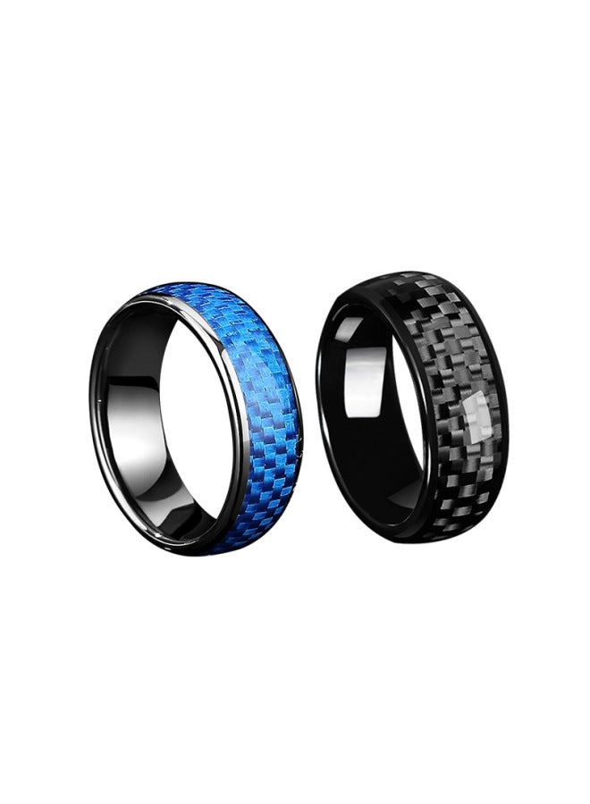 Carbon Fiber Cuid Smart Ring Car Key Community Digital Access Control Bus IC Card Multi-function Ring Jewelry-Color:Carbon Fiber Cuid Blue No. 6  - Image 5