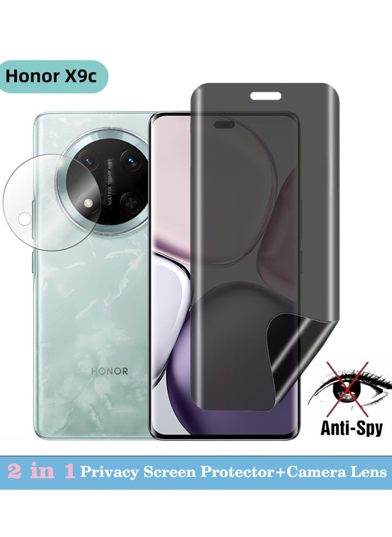 Youque 2 in 1 Honor X9c Privacy Screen Protector & Camera Protector - High Transparency Full Coverage Shield for Scratch & Impact Protection  - Image 1
