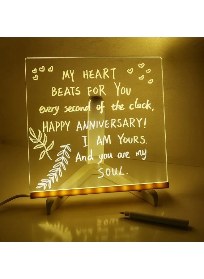 general LED Acrylic Light-Up Writing Board with 7 Dry Erase Color Markers & Stand – Reusable Drawing and Message Board - Image 5