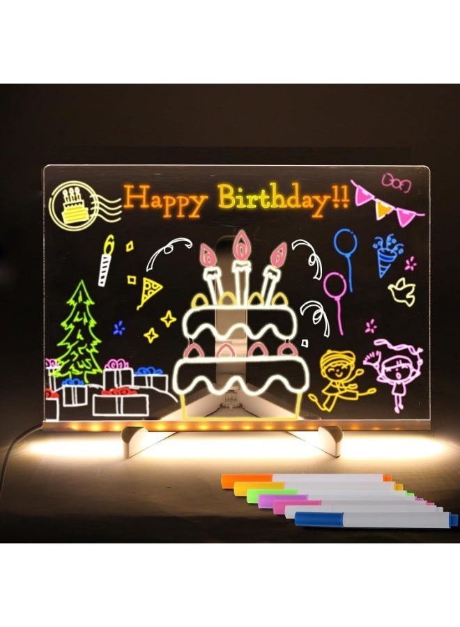 general LED Acrylic Light-Up Writing Board with 7 Dry Erase Color Markers & Stand – Reusable Drawing and Message Board - Image 4
