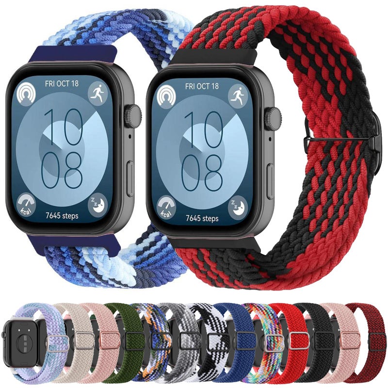 erorex For Huawei Watch Fit4 / Fit4 Pro / Fit3 Nylon Braided Elasticity Watch Band(Pink) - Image 4