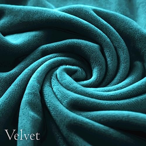 HOKIPO Chair Covers Set of 4, 200 GSM Velvet, Turquoise (AR-4735-TRQ*4) - Image 4