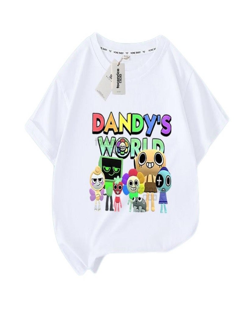 Dandy's World Unisex Short Sleeve Stylish Top TShirt cotton Tee for Boys Girls Kid Children - Image 1