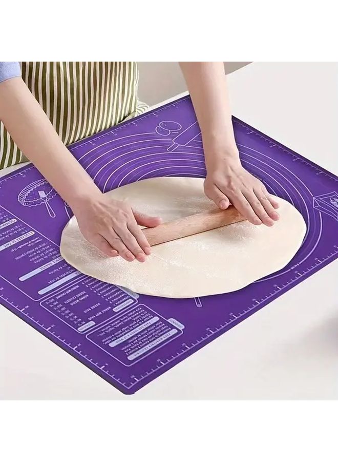 Purple Non Stick Silicone Baking Mat With Measurement Markings L Size - Image 2