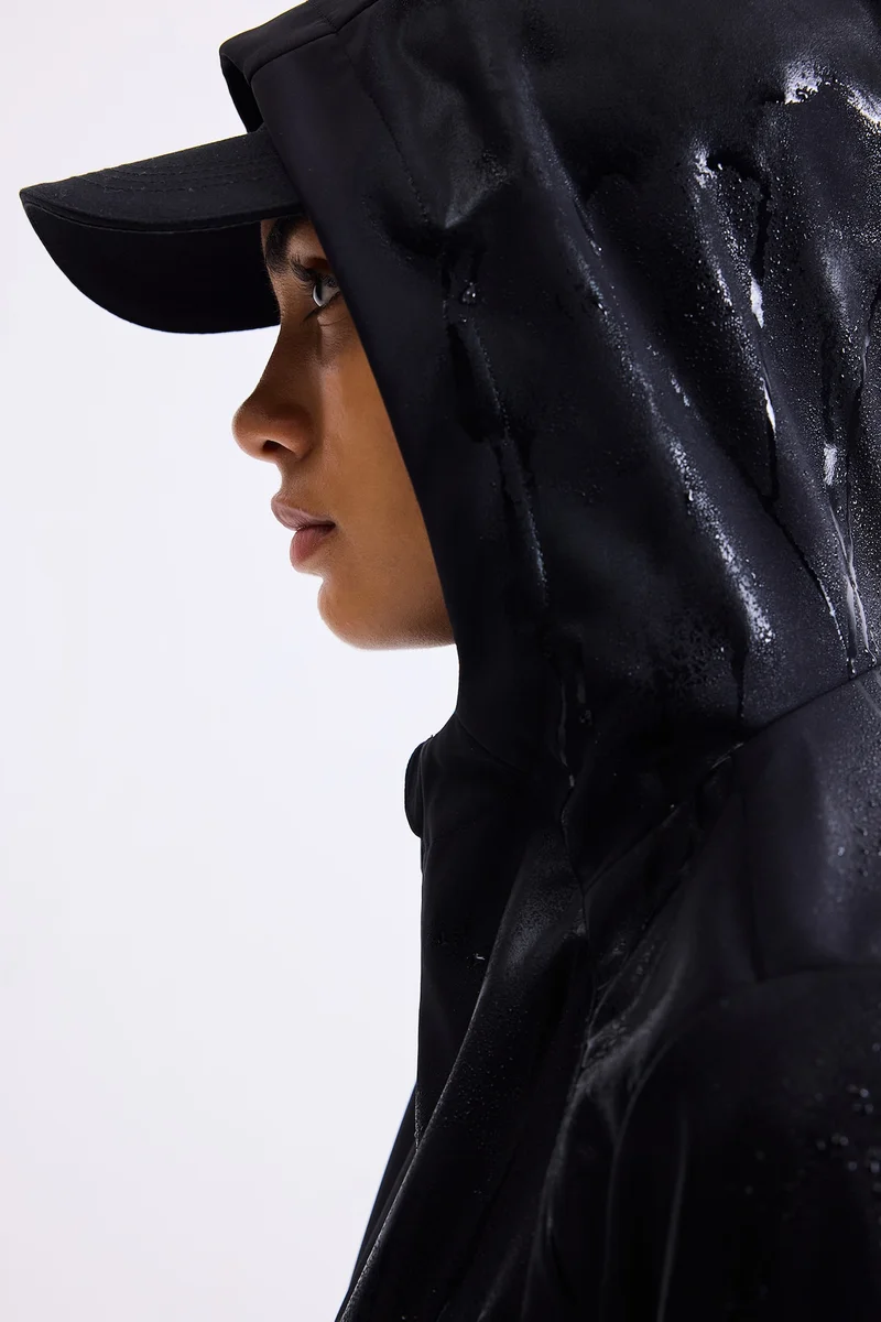 Defacto  Slim Fit Hooded Windproof Water-Repellent Zip-Up Raincoat for Women | Best Price UAE