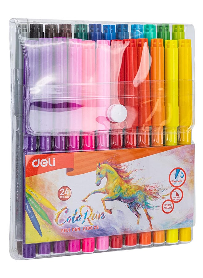 DELI FELT PEN 24 COLORS ASST. EC10023 - Image 2