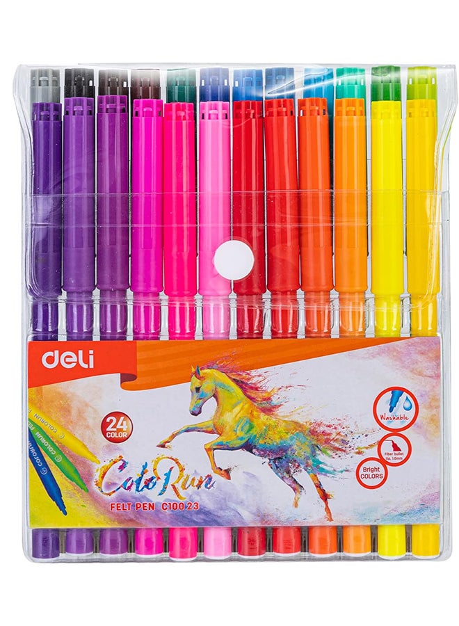 DELI FELT PEN 24 COLORS ASST. EC10023 - Image 1