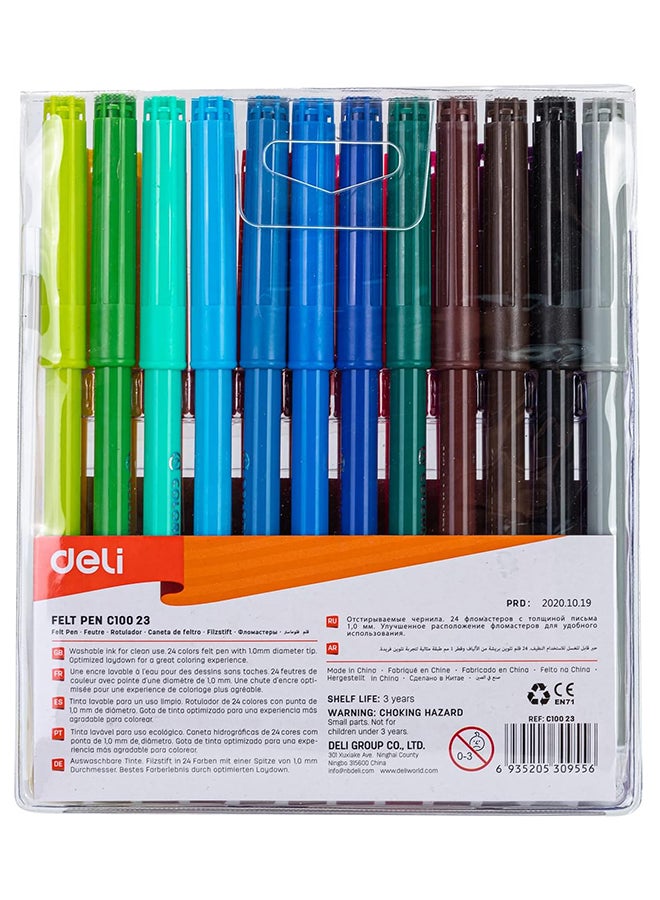 DELI FELT PEN 24 COLORS ASST. EC10023 - Image 3
