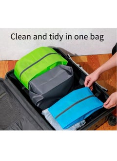 Generic Large Shoe Bag Waterproof Travel Shoe Bag Dustproof Shoe Cover Shoe Storage Bag Blue  - Image 3