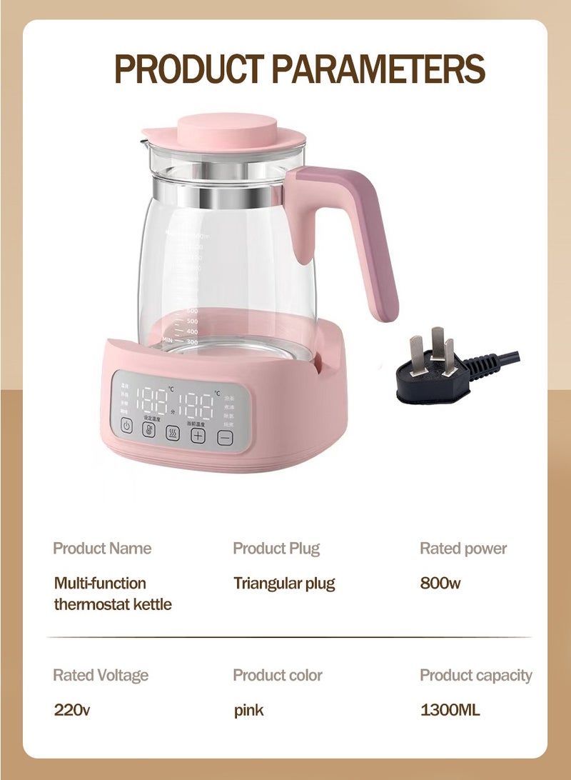 BEIRUI 1300ML Smart Milk Thermostat Glass Electric Kettle with 6 Temperature Control Presets Electric Tea Kettle for Office, Home Use - Image 3