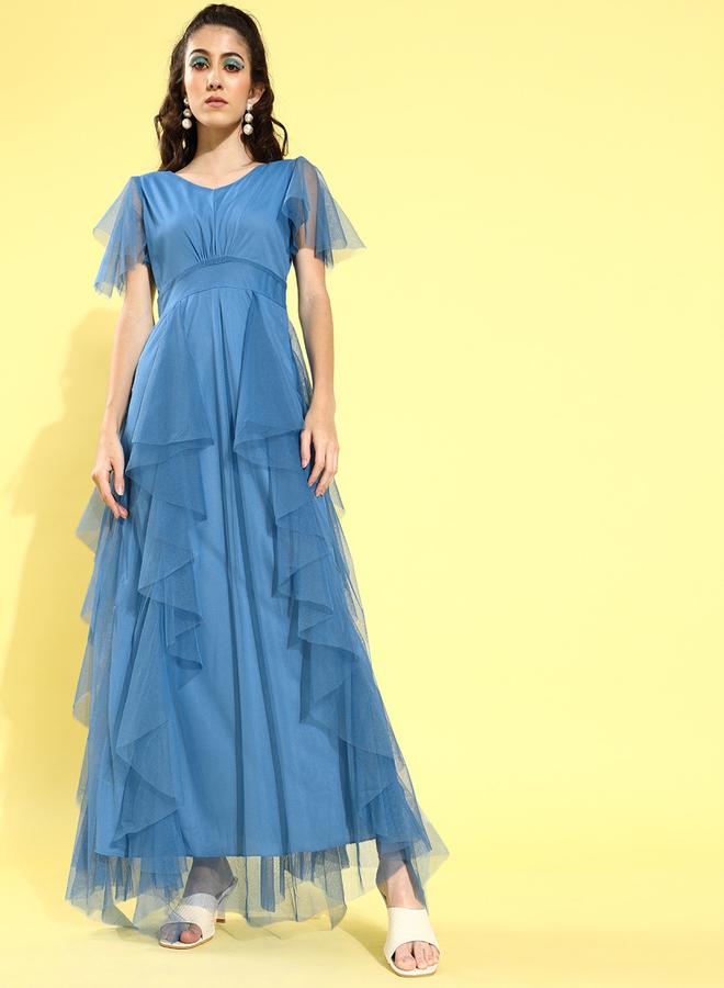 U&F Ruffled Tulle Maxi Dress - Image 3