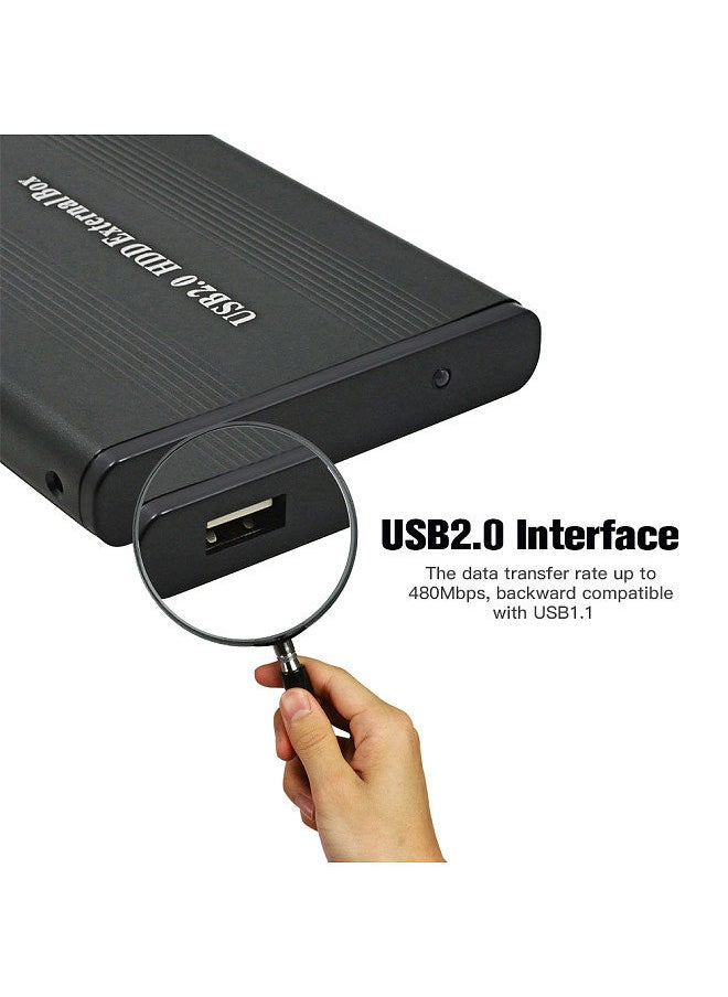 Generic - USB2.0 to IDE Hard Disk Case 2.5'' IDE HDD Enclosure Portable Hard Disk Box Aluminum Alloy HDD Enclosure Red - Image 1