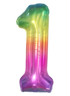 Jelly Rainbow Number 1 Balloon for 1st Birthday and Anniversary Party Decorations
