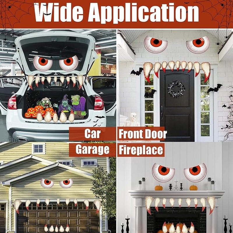 Red Halloween Car Decorations Kit Trick or Trunk Archway Decor for Garage Outdoor Auto Party Supplies - Image 5