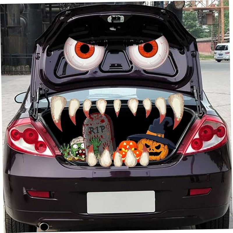 Red Halloween Car Decorations Kit Trick or Trunk Archway Decor for Garage Outdoor Auto Party Supplies - Image 3