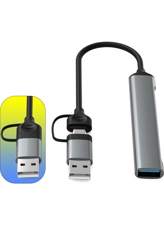 İstanbul Teknoloji - MacBook Compatible Type-C & USB Dual 4port USB 3.0 Splitter 5 Gbps Converter Hub Adapter - Image 1