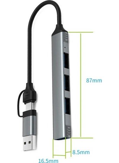 İstanbul Teknoloji - MacBook Compatible Type-C & USB Dual 4port USB 3.0 Splitter 5 Gbps Converter Hub Adapter - Image 1