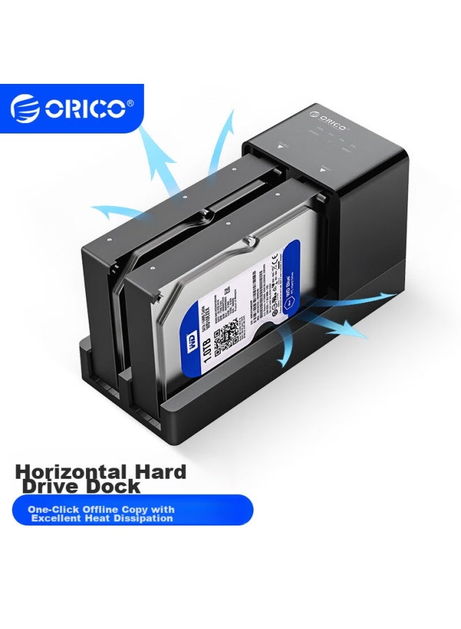 Orico External Hard Drive Dock, Usb 3.0, Offline Copying, 2.5/3.5 Inch Sata/ssd, External Hard Drive Cloner, Dual-bay, 6528us3-c - Image 1