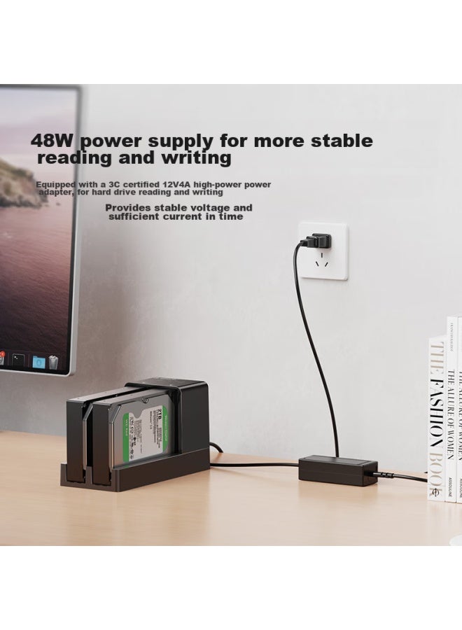 Orico External Hard Drive Dock, Usb 3.0, Offline Copying, 2.5/3.5 Inch Sata/ssd, External Hard Drive Cloner, Dual-bay, 6528us3-c - Image 5