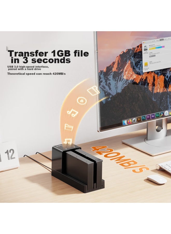 Orico External Hard Drive Dock, Usb 3.0, Offline Copying, 2.5/3.5 Inch Sata/ssd, External Hard Drive Cloner, Dual-bay, 6528us3-c - Image 4