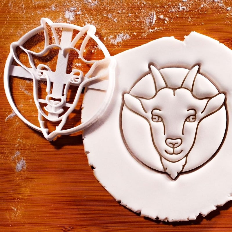 EROTNGO EROTNGO Goat Head Cookie Cutter Ideal for FarmThemed Parties Rustic Weddings Goat Yoga Lovers and Unique Baking Gifts Fun Goat Shape Biscuit Mold for Creative Kitchen Projects - Image 1