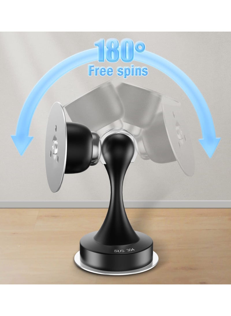 Excefore Door Stopper Wall Protector Black Stainless Steel  Magnetic Stop Catch Double-Sided Adhesive Tape No Drilling Screws for Stronger Mount - Image 5