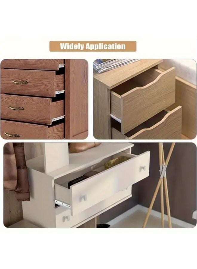 10 Inch White Self Closing Metal Drawer Slides Cabinet Hardware Replacement - Image 3