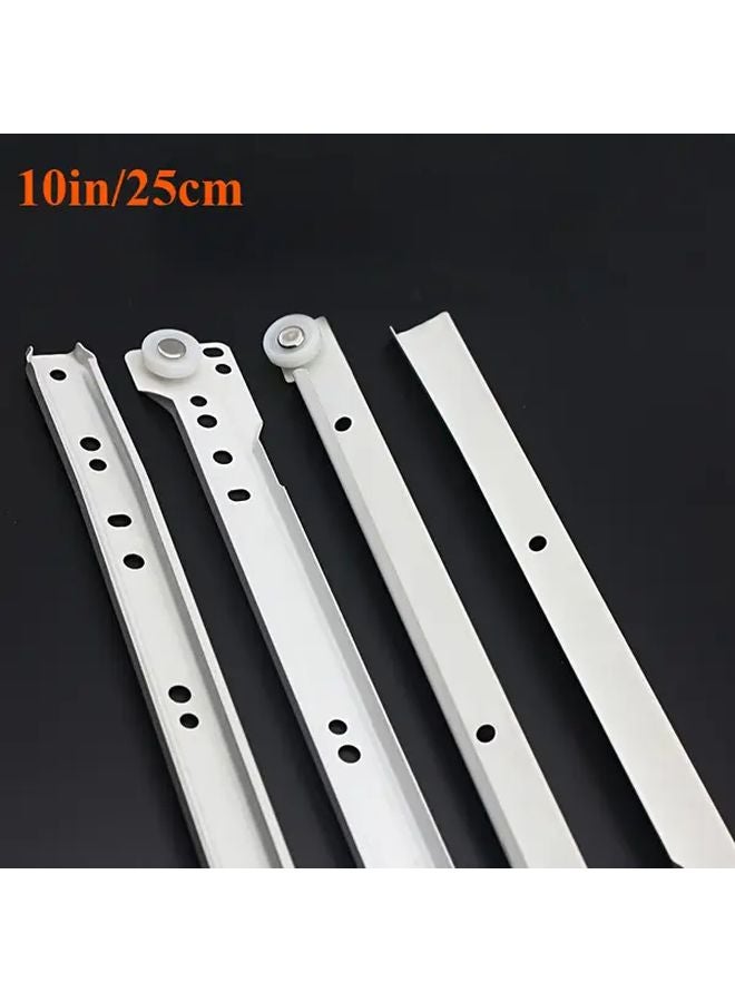 10 Inch White Self Closing Metal Drawer Slides Cabinet Hardware Replacement - Image 1