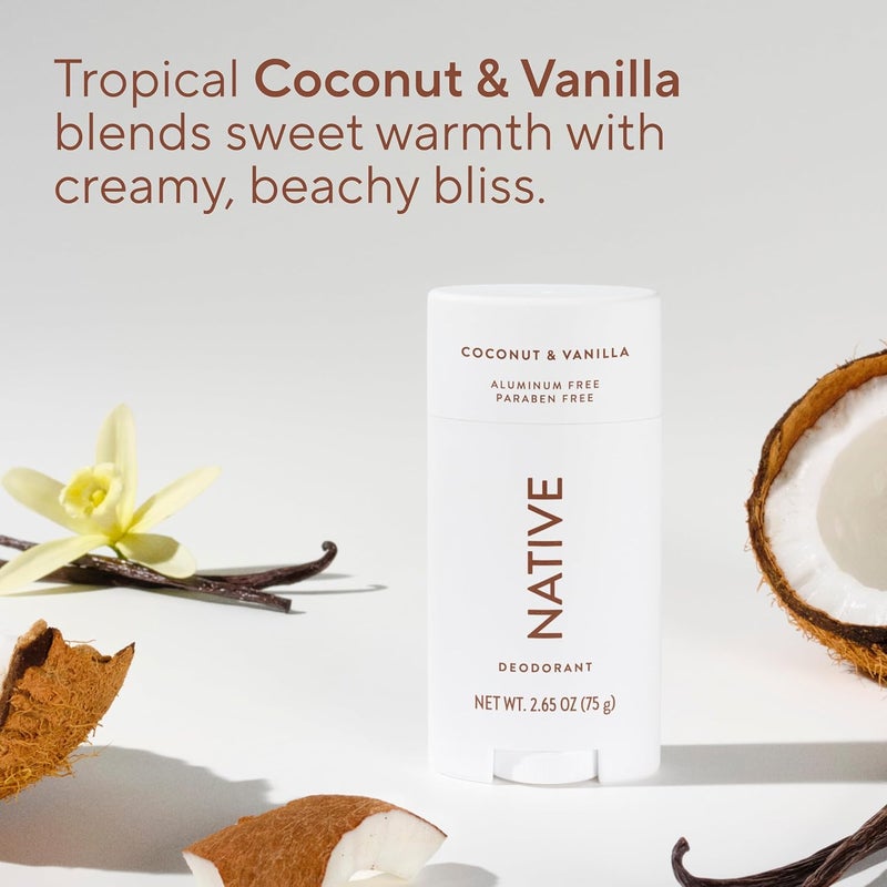native Deodorant - Natural Deodorant for Women and Men - Vegan, Gluten Free, Cruelty Free - Aluminum Free, Free of Parabens & Sulfates - Coconut & Vanilla - Image 4