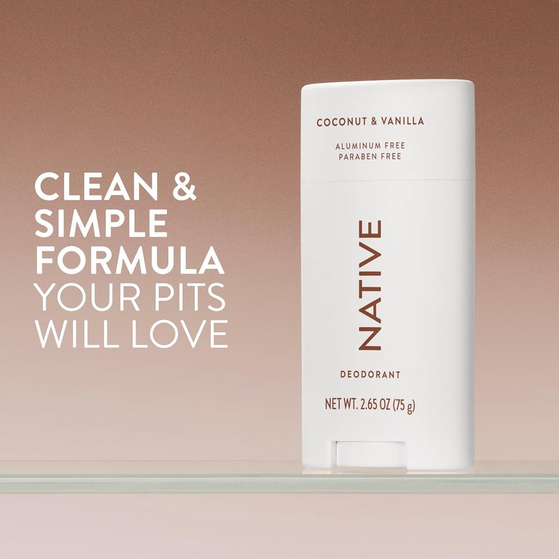 native Deodorant - Natural Deodorant for Women and Men - Vegan, Gluten Free, Cruelty Free - Aluminum Free, Free of Parabens & Sulfates - Coconut & Vanilla - Image 2
