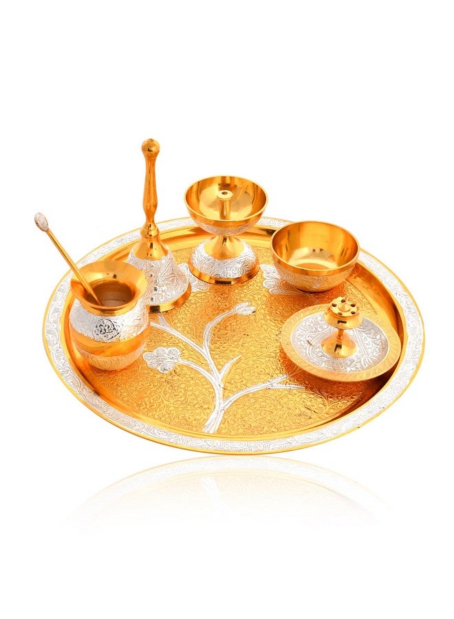 PIEPOT طبق بويا يدوي من الفضة الألمانية l مجموعة طبق بويا زخرفية l حامل ديبك، حامل عطر، ديا، جرس، ملعقة، وعاء l مجموعة طبق بقطر 10 بوصات l الأفضل كهدية، ديكور منزلي - Image 4