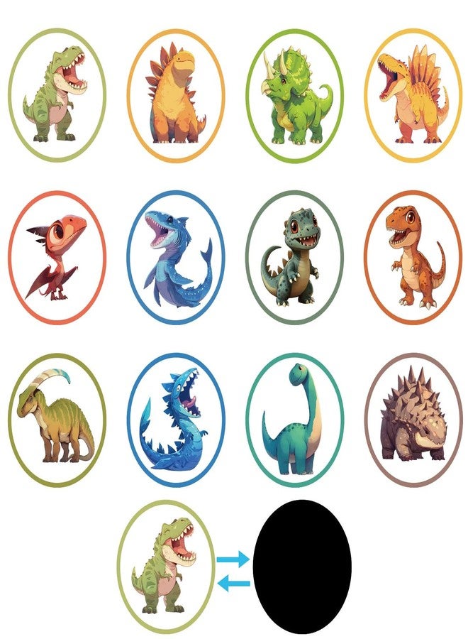 Gosknor Magic Sticker Potty Seat - 24 Pcs, Dinosaur Pee Stickers, Color Changing Training Targets - Image 1