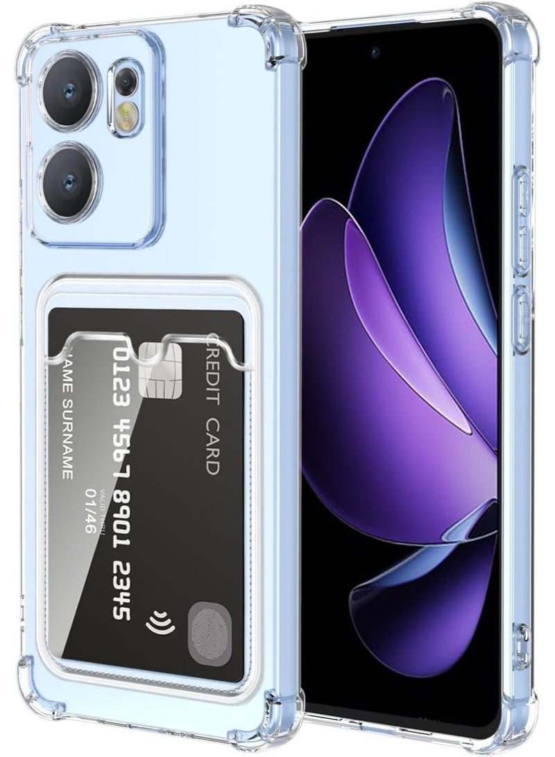 Shockproof Transparent Case with Card Wallet Compatible with Oppo Reno 13F  - Image 1