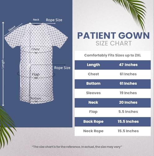 Utopia Care 4 Pack Unisex Hospital Gowns, Patient Gowns for Women and Men with Back Tie, Comfortably Fits Sizes up to 2XL Blue - Image 2