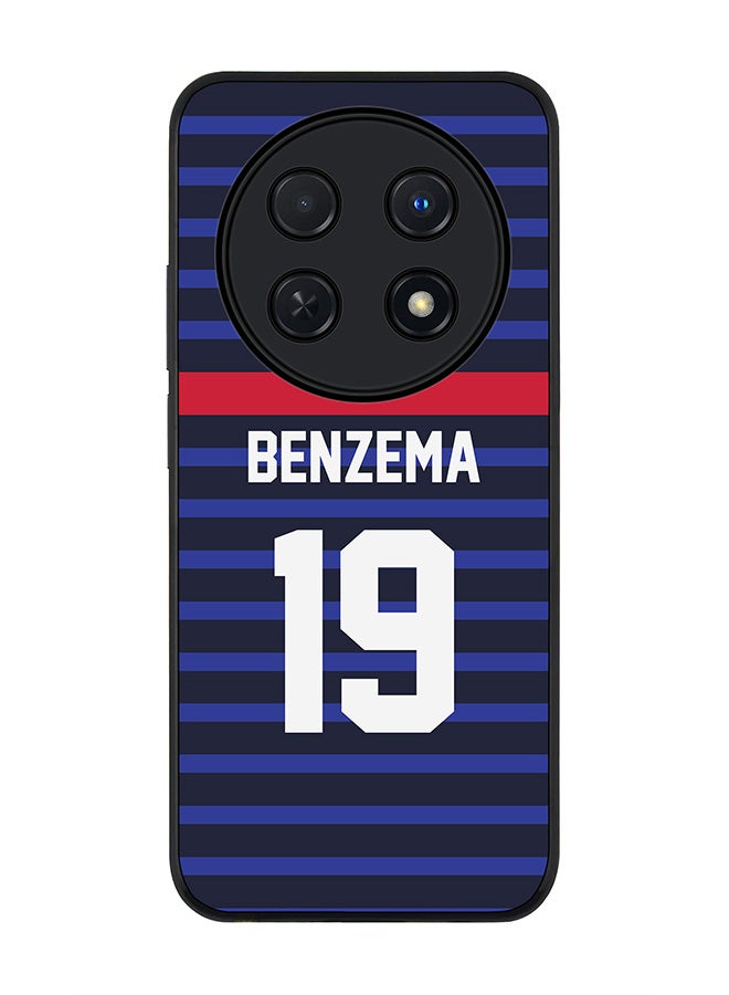 Stylizedd Rugged Black edge case for Huawei nova 12i 4G, Slim fit Case Flexible Anti Drop TPU Gel Thin Cover - Football Team - France, Player Name - Benzema - Image 1