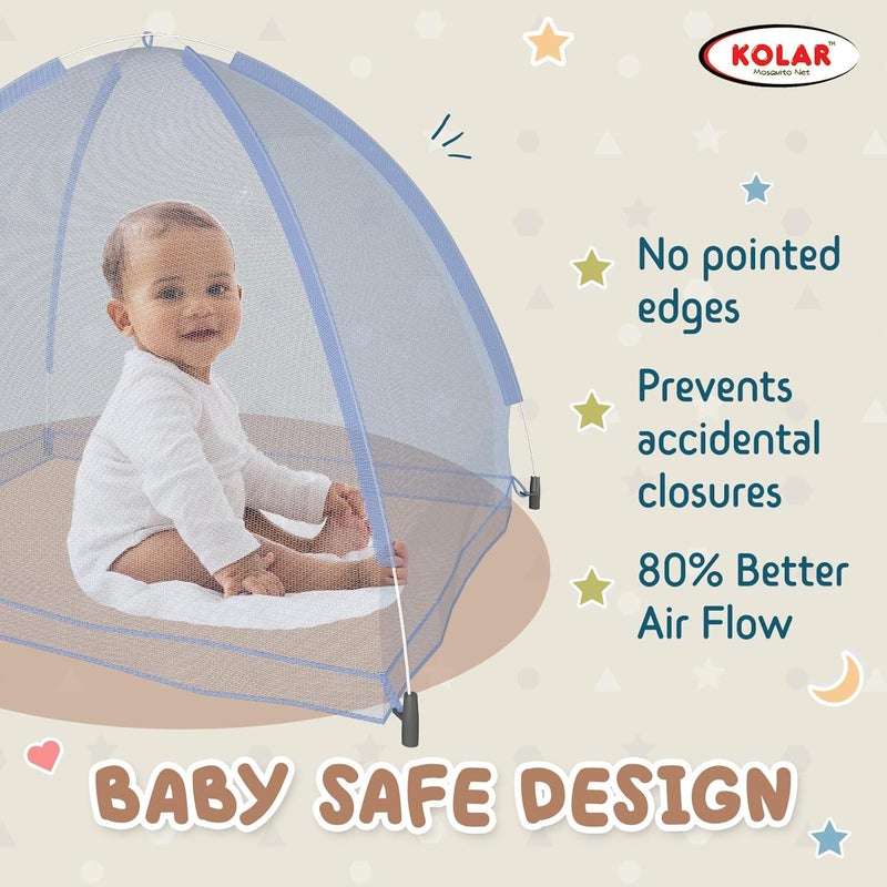 Kolar Baby Mosquito Net | Foldable Tent-Style Bottomless Crib Machardani | Washable Polyester | Durable Corrosion-Resistant Frame | Anti-Bug Protection for Infants | Pink Color - Image 3