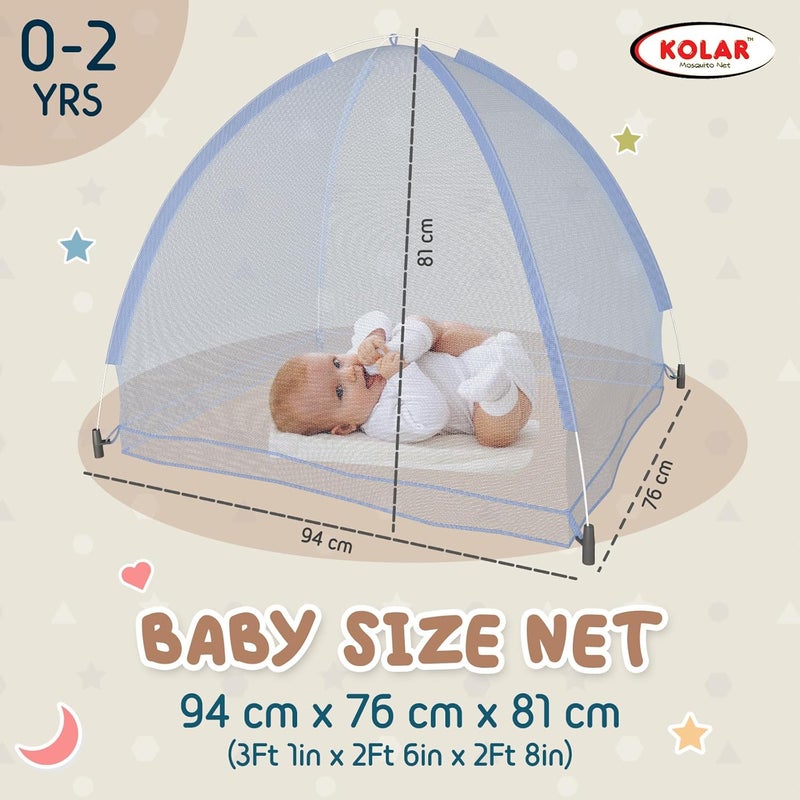 Kolar Baby Mosquito Net | Foldable Tent-Style Bottomless Crib Machardani | Washable Polyester | Durable Corrosion-Resistant Frame | Anti-Bug Protection for Infants | Pink Color - Image 2