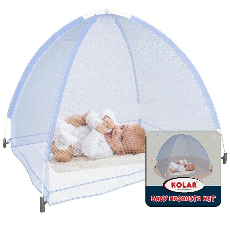 Kolar Baby Mosquito Net | Foldable Tent-Style Bottomless Crib Machardani | Washable Polyester | Durable Corrosion-Resistant Frame | Anti-Bug Protection for Infants | Pink Color - Image 1