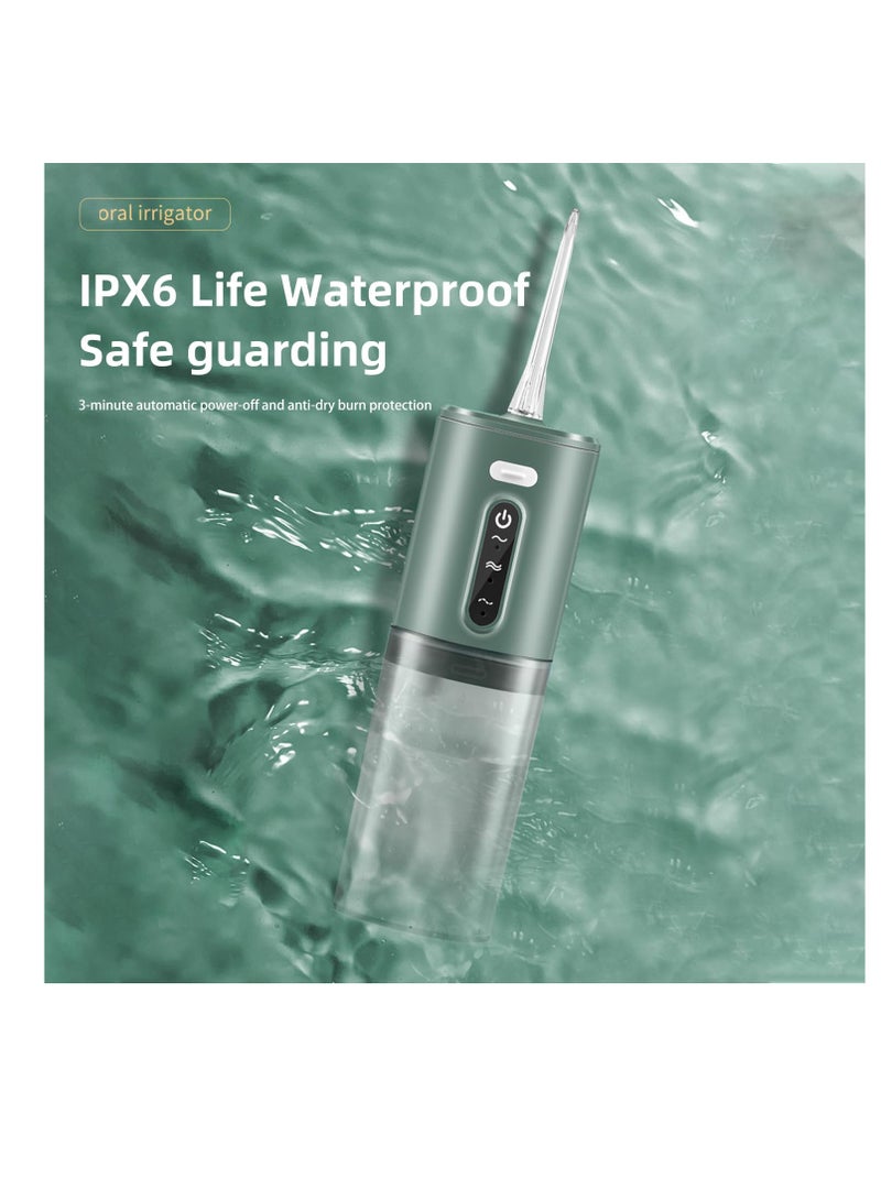 Excefore Water Flossers for Teeth, Water Picks for Teeth Cleaning and Flossing, Portable Dental Water Flosser Teeth Pick with 2 Nozzle, Rechargeable IPX7 Waterproof, Long Battery Life, Green - Image 5