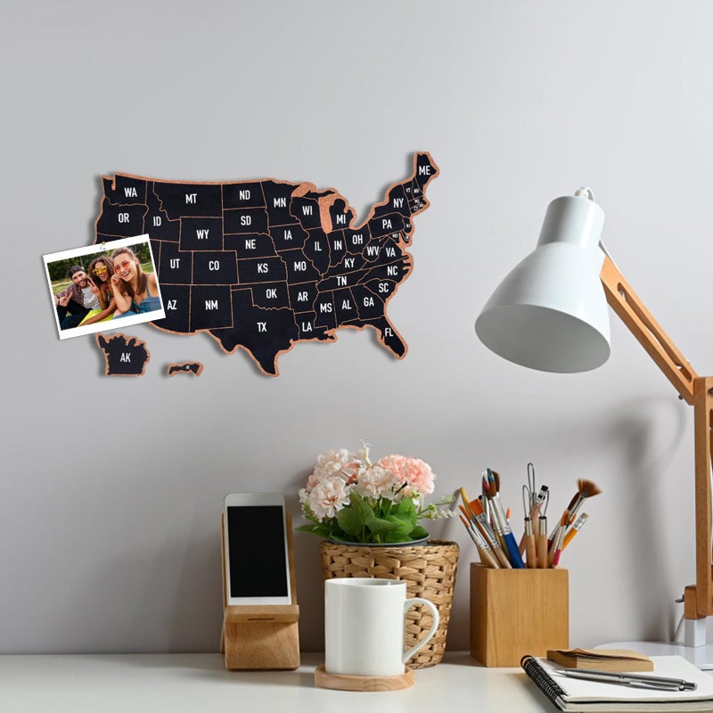 YCCYYCCY Frameless Cork Board Map of The United State, 14" X 11" Bulletin Boards for Walls, Travel Tracker Map for Office, School and Home (US-MAP-2636,NO) - Image 3