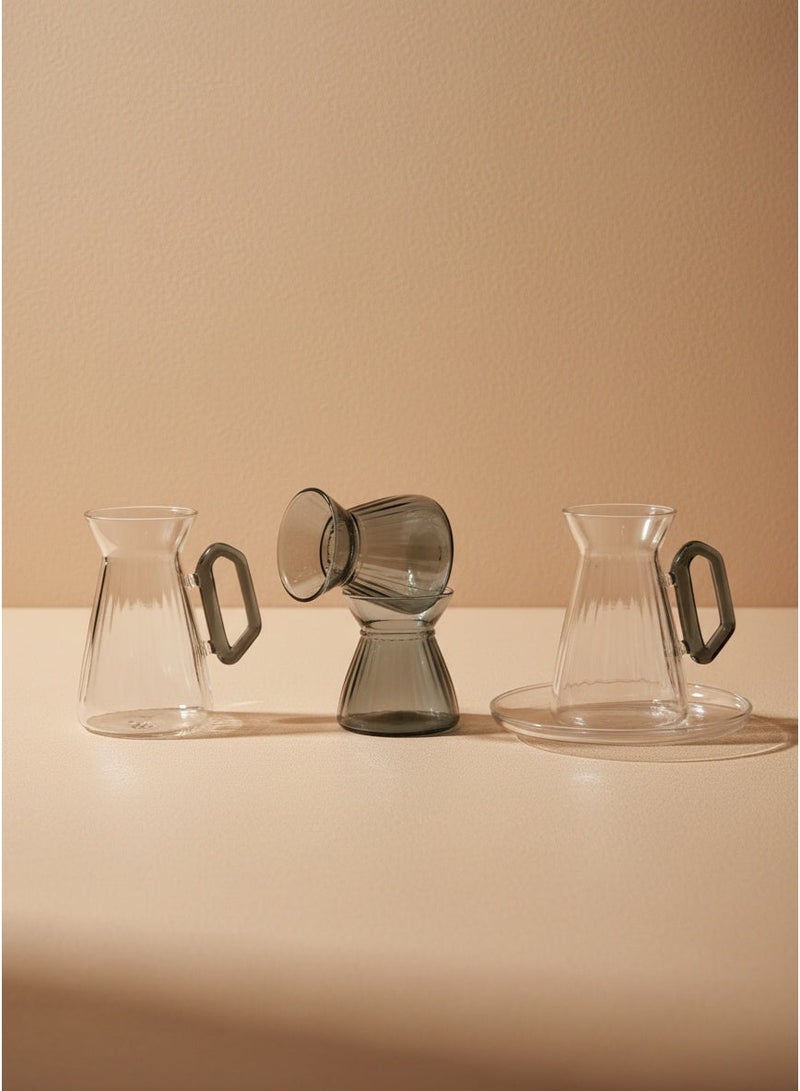 Raz Aura Glass Tea & Coffee Cups Set | Modern Arabic Tea Glasses | Luxury Gift Box - Image 1